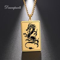 Wholesale Pendant Necklaces Dawapara Vintage Dragon Chinese Traditional Retro Patterns For Men Stainless Steel Jewelry