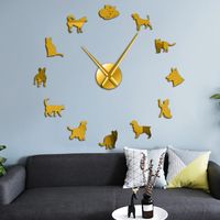 Wholesale Wall Clocks Cute Dog And Cat DIY Giant Clock Home Decor Art Veterinary Frameless Large Watch Animal Lovers Vet Gifts