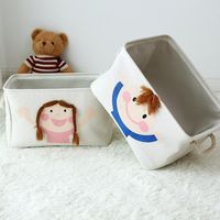 Wholesale Storage Bags Foldable Laundry Basket Cartoon Dirty Clothes Large Canvas Hamper Office Home Organizer For Children Toys
