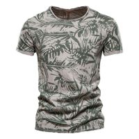 Wholesale Men s T Shirts Hawaii Style Cotton T Shirt Men O neck Print Shirt Casual Clothing Summer High Quality T Shirts