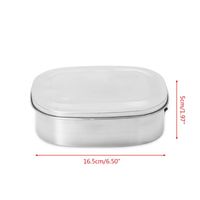 stainless steel picnic set 2022 - Dinnerware Sets Stainless Steel Square Lunch Box Bento Picnic Container Travel 1 2 Layer B95A