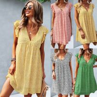 Wholesale New summer Fashion loose women s dress v neck sexy skirt Frocks Meeting Place