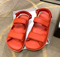 Wholesale Women sexy sandals summer classic fashion design lady OL cute ins cool Genuine Leather Sponge cake Thick bottom Sports beach metal decoration grid sandal