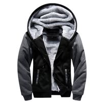 Wholesale Patchwork Fleece Men s Hoodie Winter Thick Sweatshirts Casual Hooded Cardigan Fashion Bomber Fur Jackets Zipper Coat xl