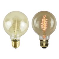 Wholesale Edison Vintage Filament Light Bulbs Globe Round G80 E27 Antique Incandescent Bulb W Equivalent Warm White Lamps crestech