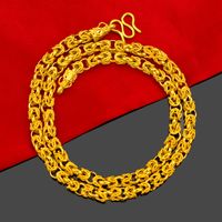 Wholesale Fashion Vietnam Gold Accessories Mens Domineering Dragon Head Double Buckle Necklace Brass Gold Plated Jewelry Chain Mixed Batch