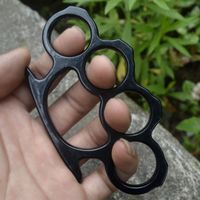 Wholesale Weight About g Silver Black Gold Color Thin Steel Brass knuckle dusters Self Defense Personal Security Women s and Men s self defense Pendant Gear