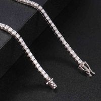 Wholesale Celebrity trendy diamond tennis necklace k Hiphop Rock m round inch white gold tennis necklace for women