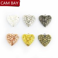 Wholesale 7 Colors mm Metal Floating Locket Heart Pendant Charms Cabochon Base Blank Tray Diy Photo Lockets Handmade Crafts Jewelry Findings