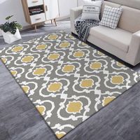 Wholesale Carpets Modern Gray Yellow White Geometric Pattern Big Size Carpet Customize Living Room Floor Mat Bedroom Plush Rug Bathroom Door