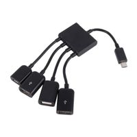 Wholesale OTG Port Micro USB Power Charging Hub Cable Spliter Connector Adapter for Smartphone Computer Tablet PC Data Wire Standard