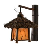 Wholesale Chinese Style Bedroom Study Wall Lamps Balcony Aisle Courtyard Lights Tea Room Homestay Outdoor Waterproof Lamp Garden Entrance Nordic Retro Bamboo LED Wall Light
