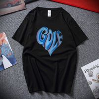 Wholesale Men s T Shirts T SHIRT Unisex Harajuku Blue Heart Golf Wang Logo Rapper Hip Hop Flower Le Fleur Tyler Creator T shirt Cotton