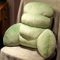 Wholesale Cushion Decorative Pillow Soft Plush Cushion Cartoon Green Office Chair Fashion Lovely Simple Spine Solid Color Cuscini Divano Home Stuff DI