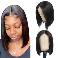 Wholesale Lace Wigs Short Bob Wig x4 Front Human Hair Brazilian Straight For Women Remy X4 Closure With Baby