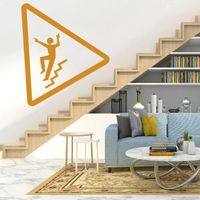 Wholesale Wall Stickers Slippery Stairs Warning Sign Signage Murals Home Livingroom And Office Decoration Removable Decals DW6964