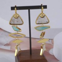 Wholesale Top quality drop earring fish shape with transparent color resin part and drawing enaml for women wedding jewelry gift stamp PS4450
