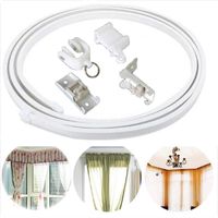 Wholesale Other Home Decor M Flexible Ceiling Curtain Rod Rail Plastic Track Mounted Bendable Curved Straight Slide Windows Accessories Kit