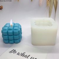 Wholesale Craft Tools Candle Silicone Mold D Simulation Geometric Square Sofa Bubble Shape Soap Making