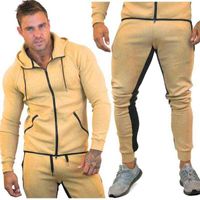 Wholesale Men s Tracksuits Male Muscle Winter Plus Velvet Sports Fitness Men Suit Casual Long Sleeve Two piece Hooded Pullover Sweater
