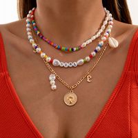 Wholesale New Arrival Boho Jewelry Set Cowrie Coin Charm Faux Pearl Beaded Necklace For Women Girl Gifts Collar