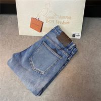 Wholesale Mens Jeans Newest Design Luxurys Designe Cotton Pants Lightweight Patch Distressed Slim leg Fashion Casual Street Straight Business Leisure