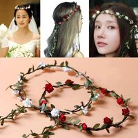 Wholesale 2021 fashion bridal head corolla Headpieces rattan wreath Hawaii flower hair formal dress stunning green accessories