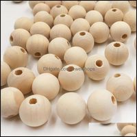 Wholesale Wood Loose Beads Jewelry Natural Color Round Spacer Wooden Eco Friendly Mm Balls For Charm Bracelete Diy Crafts Supplies Drop