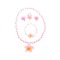 Wholesale Earrings Necklace Baby Jewelry Flower Pendants Candy Beads Resin Plastic Kids Set For Children Cute Bracelet Ring