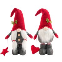 Wholesale Lighted Christmas Gnome Ornaments Plush Elf Tomte Doll Tier Tray Decor Valentine s Day Thanksgiving Gift XBJK2111