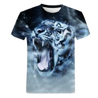 Wholesale 2020 hot style mens T shirt D printing animal domineering three dimensional tiger T shirt short sleeve funny design casual topsoccer jersey