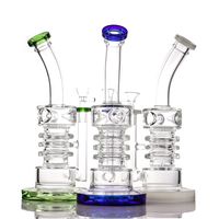 Wholesale Hookah Filter Bongs Recycler Water Pipe Glass Bong Smoking pipes inches waterpipe mm joint Oil Rig