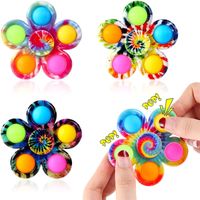 Wholesale Camouflage Fidget Spinner top Toys Push Pop it Bubble Silicone Fingertip Decompression Keychain Rodent Killer