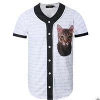 Wholesale Men s Baseball Jersey d T shirt Printed Button Shirt Unisex Summer Casual Undershirts Hip Hop Tshirt Teens