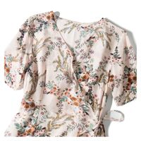 Wholesale dress Women s Silk Floral Tea Break Skirt Short Sleeved Waist Hugging Slim Mid Length A line Summer Style