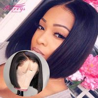 Wholesale Berrys Fashion Straight x6 Front x5 Lace Closure Bob Wigs For Black Women Natural And Blonde Color