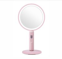 Wholesale novelty lighting handheld portable times magnifying beauty mirror intelligent hand held doublesided led cosmetic vanity mirrors with light power bank