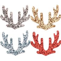 Wholesale 40PCS inch Glitter Antlers Kawaii Hair Accessories for Baby Girls Flower Center Christmas Hair Bows Supplies DIY Appliques