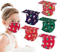 Wholesale Christmas Disposable layers Kids fashion mask Butterfly rainbow feather Designer children Face Masks Non Woven Anti Dust