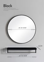 Wholesale Mirrors Modern Aluminum Alloy Bathroom Round Mirror With Shelf Dressing Home Decorative Wall