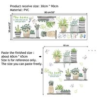 Wholesale Painting style potted plants Wall Sticker Art Decals Living room kitchen background decorations home wallpaper Mural stickers HHE12763