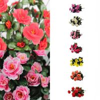 Wholesale Fall Outdoor Artificial Red Azalea Flowers Bushes High Small Decorations Fake Resistant Home For Garden Decor Quali A5I9 Decorative Wreath