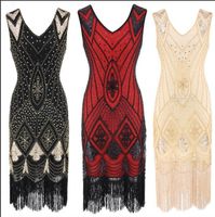 Wholesale Casual Dresses Style Women s Gatsby Sequin Art Deco Scalloped Hem Inspired Flapper Dress Vintage Lady Ecoparty