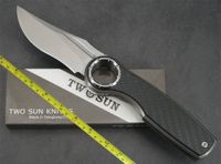 Wholesale TwoSun Knives Carbon Fiber Titanium Linelock Pocket Folder Knife TS234 Kodiak
