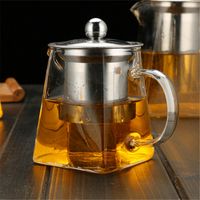 Wholesale Clear Borosilicate Glass Teapot With Stainless Steel Infuser Strainer Transparent Elegant Glass Tea Cup Teapot Tea Pot S2