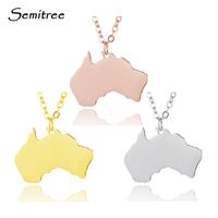 Wholesale Pendant Necklaces Semitree Fashion Australia National Country Map Stainless Steel Necklace Men Women Australian Choker Party Jewelry Gifts