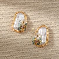 Wholesale Hoop Huggie Fashion Butterfly Earrings For Women Cute Gifts Creative Baroque Pearl Jewelry