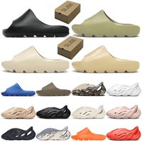 Wholesale 2021 Classic Summer Designer Kids Slide Slippers Sandals Flat Men Women Kanye Runners Rubber Mineral Blue Slides Bone Resin Desert Sand Foam Runner Size With Box