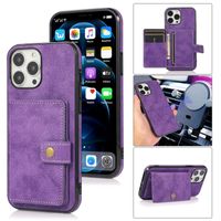 Wholesale High quality Magnetic Leather PU Mobile Phone Cases Grade Drop Tested with Kickstand and Removable Wallet Card Pocket Holder cover for iPhone Pro Max Case