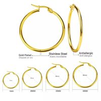 Wholesale 1Pair Stainless Steel Stud Earrings For Women Circle Aretes Mujer Round Gold Earring Fashion Lead Nickel Free Brinco